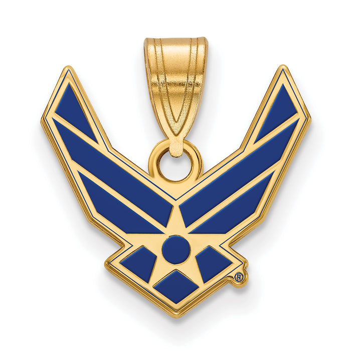 14k Gold LogoArt U.S. Air Force Small Enamel Pendant