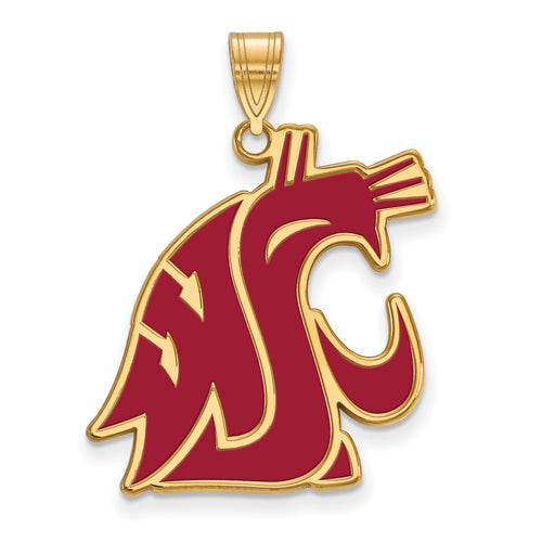  SS w/GP Washington State University Cougar XL Enameled Pendant