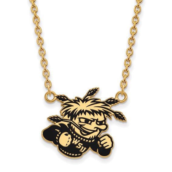 SS w/GP Wichita State University WuShock Enameled 18 inch Necklace