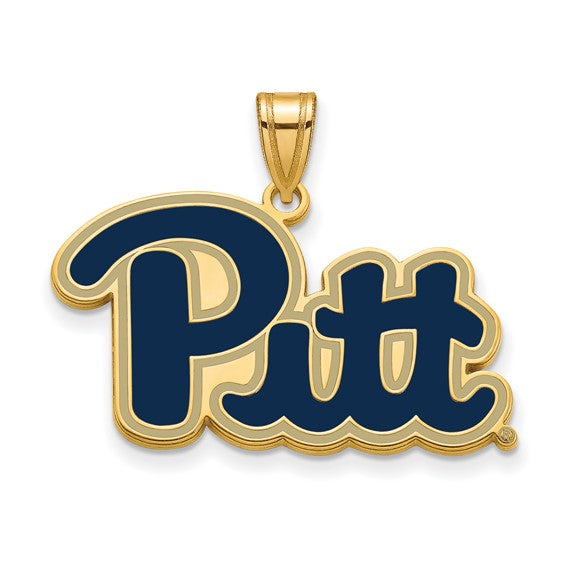 SS w/GP University of Pittsburgh Large Enamel Pendant