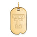 14k Gold LogoArt Texas Tech University T-T Small Dog Tag Pendant