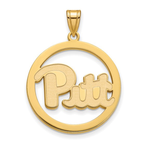 SS w/GP University of Pittsburgh XL Pendant in Circle