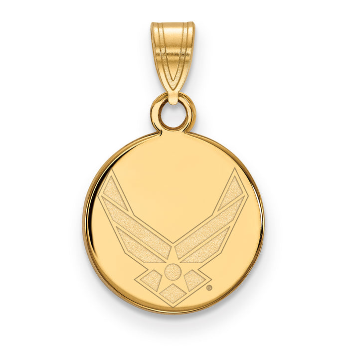 Sterling Silver Gold-plated LogoArt U.S. Air Force Small Disc Pendant