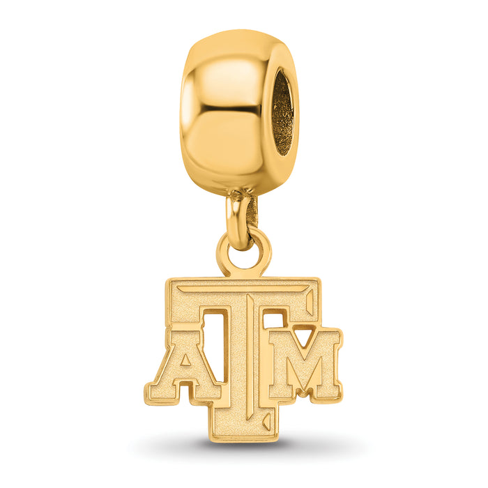 SS w/GP Texas A and M University T-A-M Extra Small Dangle Bead Charm