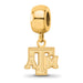 SS w/GP Texas A and M University T-A-M Extra Small Dangle Bead Charm