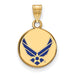 14k Gold LogoArt U.S. Air Force Small Enamel Disc Pendant