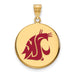  SS w/GP Washington State University Cougar Large Enameled Disc Pendant