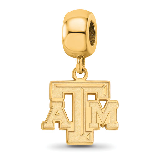 SS w/GP Texas A and M University T-A-M Small Dangle Bead Charm