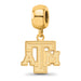 SS w/GP Texas A and M University T-A-M Small Dangle Bead Charm