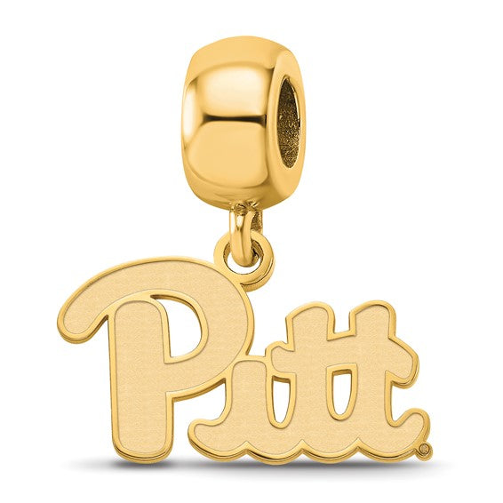 SS w/GP  University of Pittsburgh Small Dangle Bead Charm