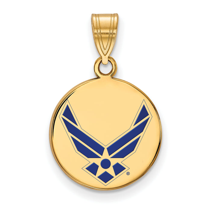 14k Gold LogoArt U.S. Air Force Medium Enamel Pendant
