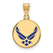14k Gold LogoArt U.S. Air Force Medium Enamel Pendant