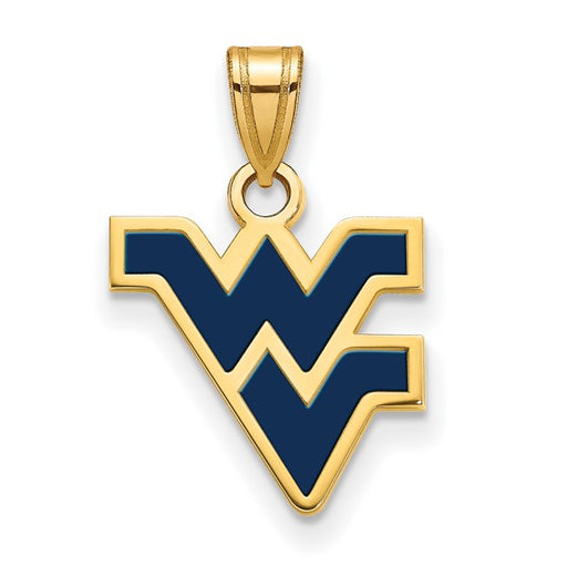 SS w/GP West Virginia University Small Enamel Pendant