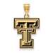 Sterling Silver Gold-plated LogoArt Texas Tech University T-T Large Enameled Pendant