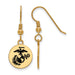 Gold Plated SS U.S. Marine Corps Epoxied Disc Dangle Earrings