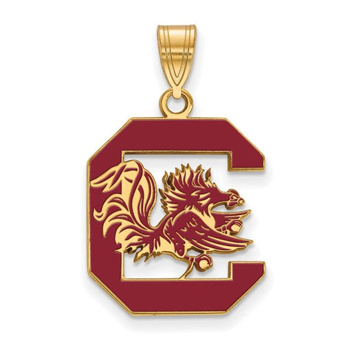 SS w/GP University of South Carolina Lg Enamel Pendant