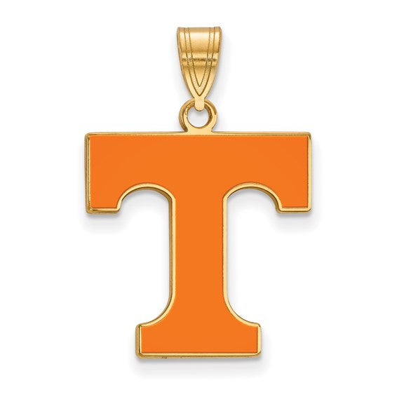 SS w/GP University of Tennessee Large Enamel Volunteers Pendant