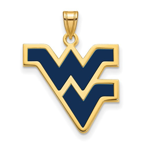 SS w/GP West Virginia University Large Enamel Pendant