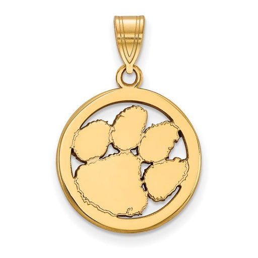 SS w/GP Clemson University Med Pendant in Circle