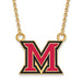 SS w/GP Miami U Large Enamel Logo Pendant w/Necklace