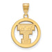 Sterling Silver Gold-plated LogoArt Texas Tech University T-T Medium Circle Pendant