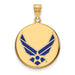 14k Gold LogoArt U.S. Air Force Large Enamel Disc Pendant