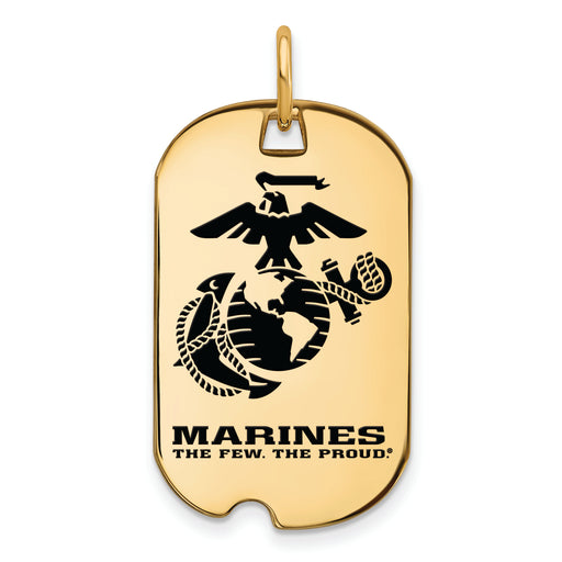 Gold Plated SS U.S. Marine Corps Epoxied Small Dog Tag