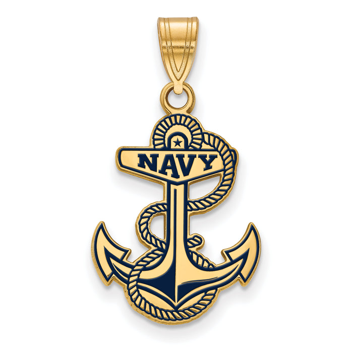 14k Gold US Naval Academy Large Enameled Pendant