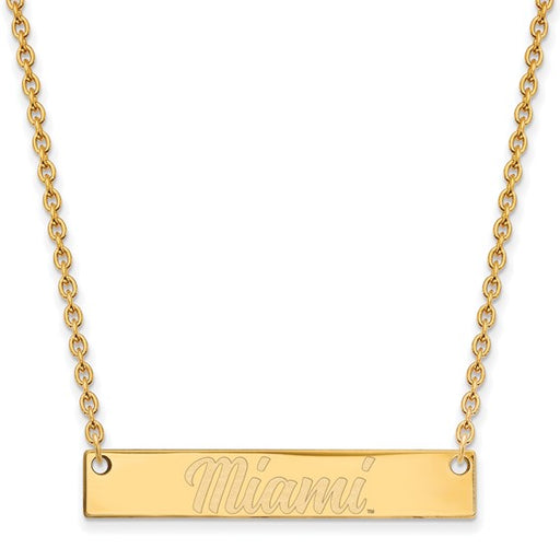 SS w/GP Miami University Miami Bar Necklace