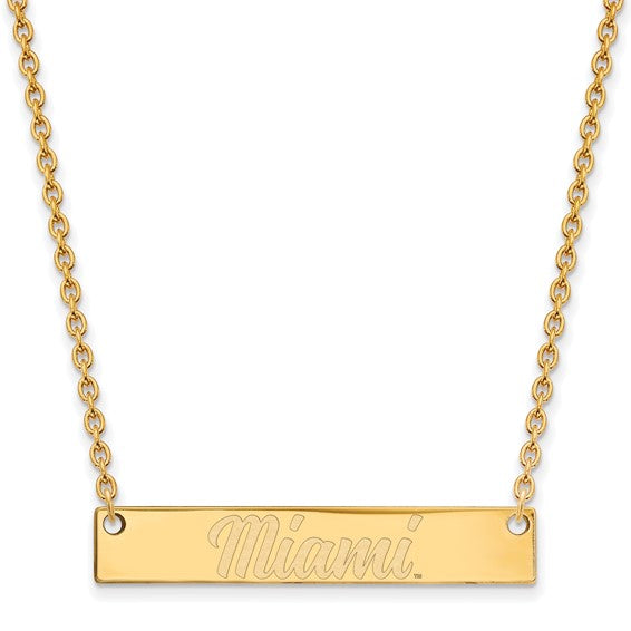 SS w/GP Miami University Miami Bar Necklace