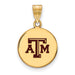 SS w/GP Texas A and M University T-A-M Medium Enameled Disc Pendant