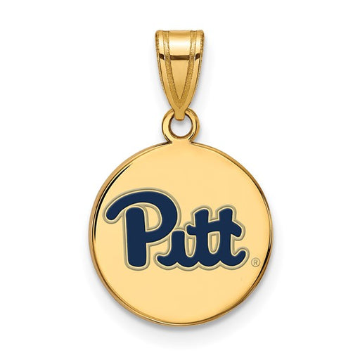 SS w/GP U of Pittsburgh Medium Enamel Disc Pendant