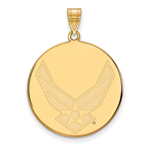14k Gold LogoArt U.S. Air Force XL Disc Pendant