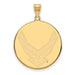 14k Gold LogoArt U.S. Air Force XL Disc Pendant