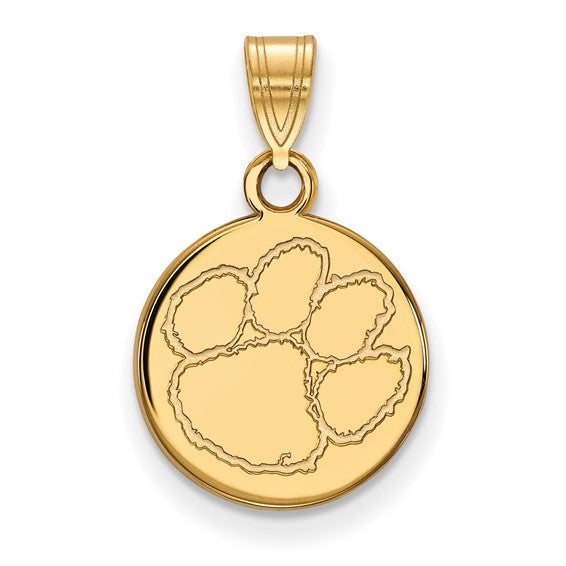 SS w/GP Clemson University Small Disc Pendant