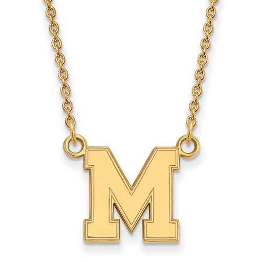 10ky University of Memphis M Small Pendant w/Necklace