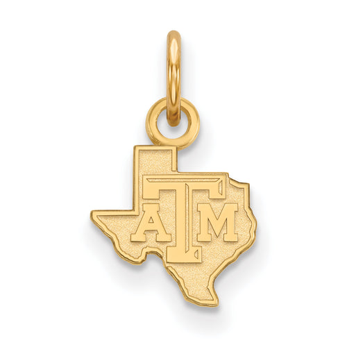 14ky Texas A and M University State Outline Extra Small Pendant