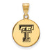 Sterling Silver Gold-plated LogoArt Texas Tech University T-T Medium Enameled Disc Pendant