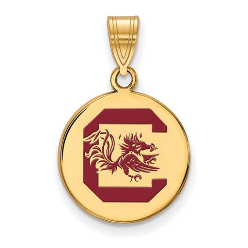 SS w/GP University of South Carolina Medium Enamel Disc Pendant