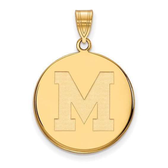 10ky University of Memphis M Large Disc Pendant