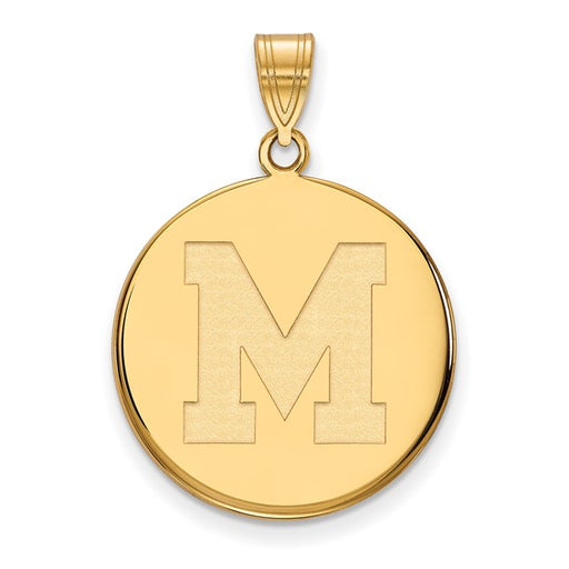 14ky University of Memphis M Large Disc Pendant