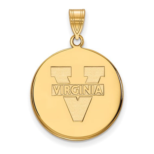 10ky University of Virginia Large Disc Text Logo Pendant