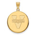 SS w/GP University of Virginia Large Disc Text Logo Pendant