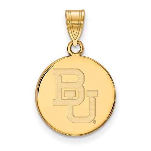 14ky Baylor University Medium Baylor Head Disc Pendant