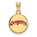 SS w/GP Washington State Cougars Script Small Enameled Disc Pendant