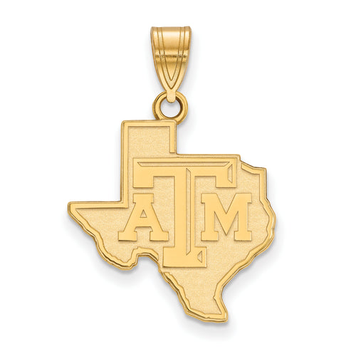 14ky Texas A and M University State Outline Large Pendant