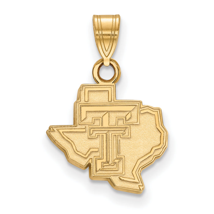 10k Gold LogoArt Texas Tech University State Outline Small Pendant