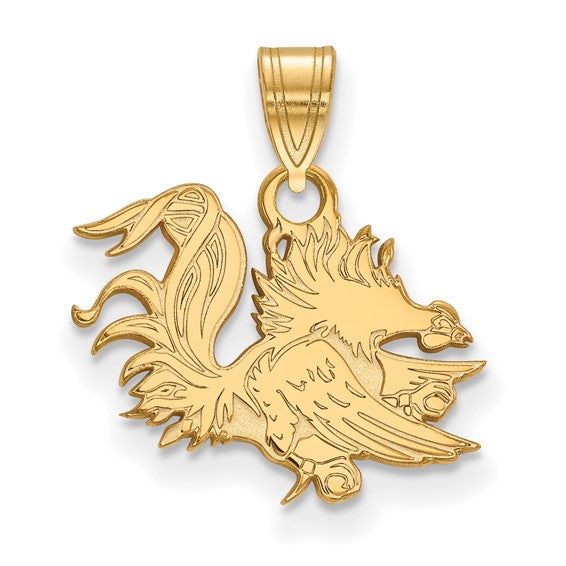 SS w/GP University of South Carolina Small Gamecock Pendant