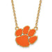 SS w/GP Clemson University Large Enameled Pendant w/Necklace