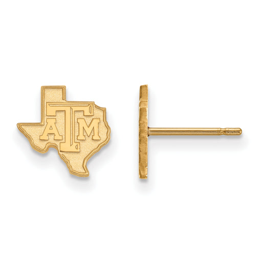 SS w/GP Texas A and M University State Outline Extra Small Post Earrings